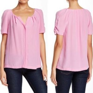 Joie 100% Silk Crepe Pink Tulip Terabithia Boho Top